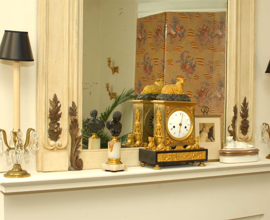 Bronze Bust on Marble Column with Gold Capital and Base